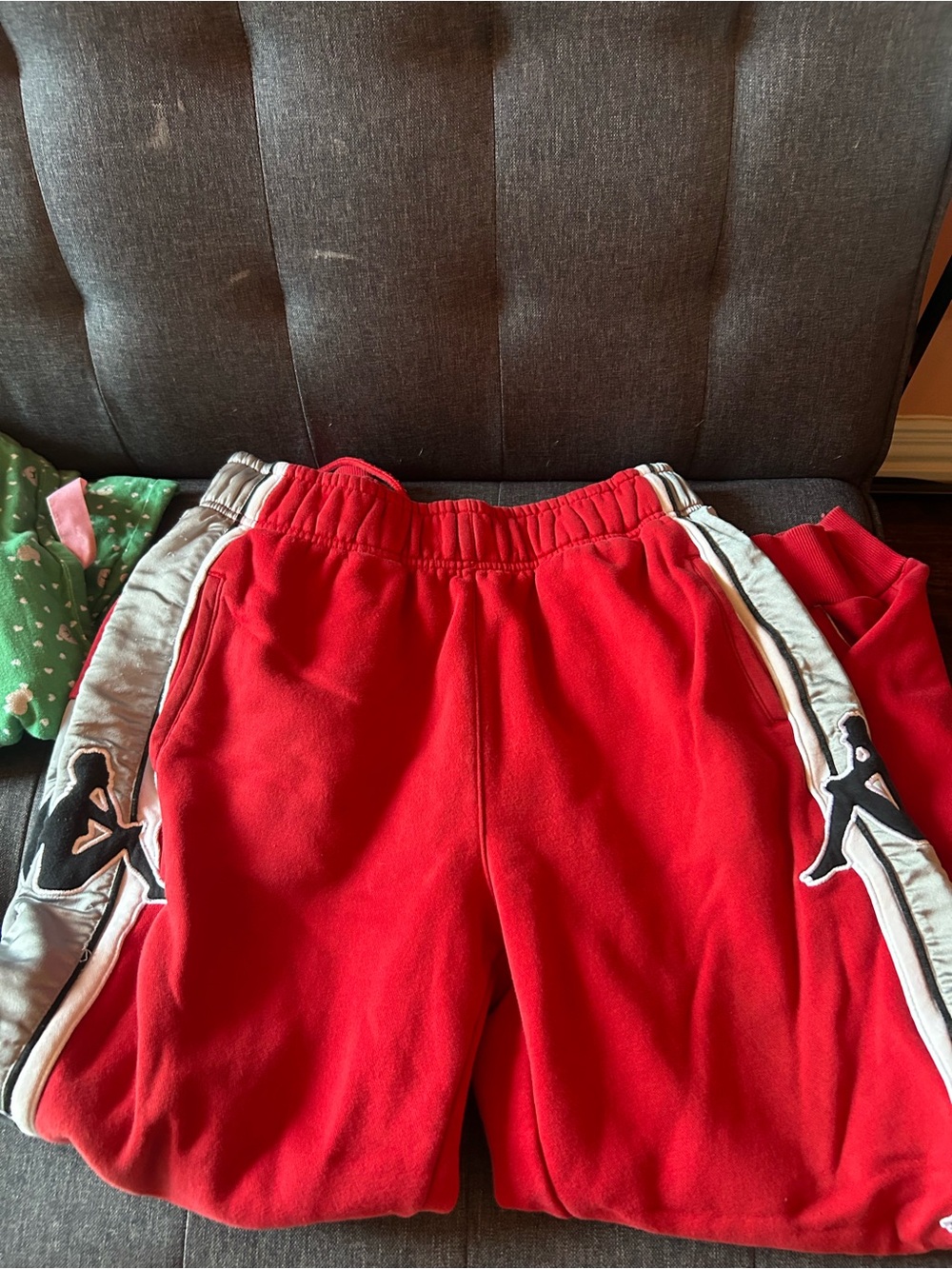 Kappa Men’s Red Jogger Pants with White Side Stripe